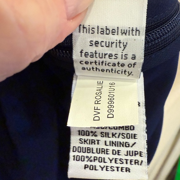 Diane Von Furstenberg Rosalie Midnight Viscose and Silk Pleated Midi Dress sz 14 - Picture 11 of 16